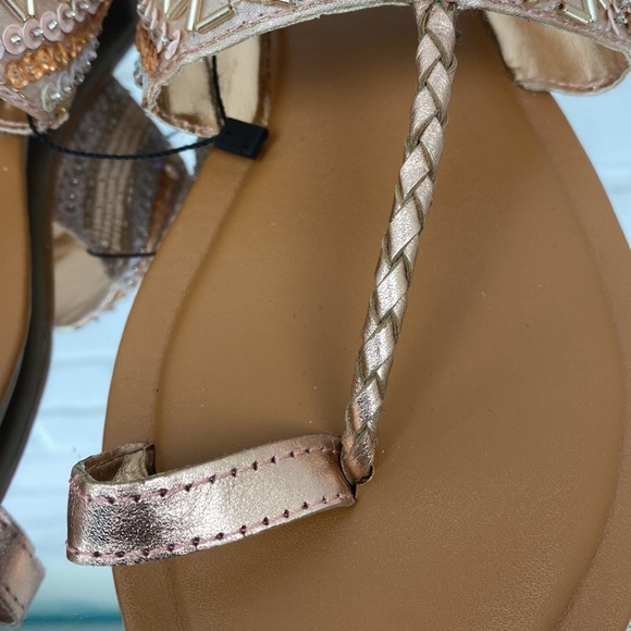 ROSE GOLD BEADED TOE SANDALS - Picture 5 of 8